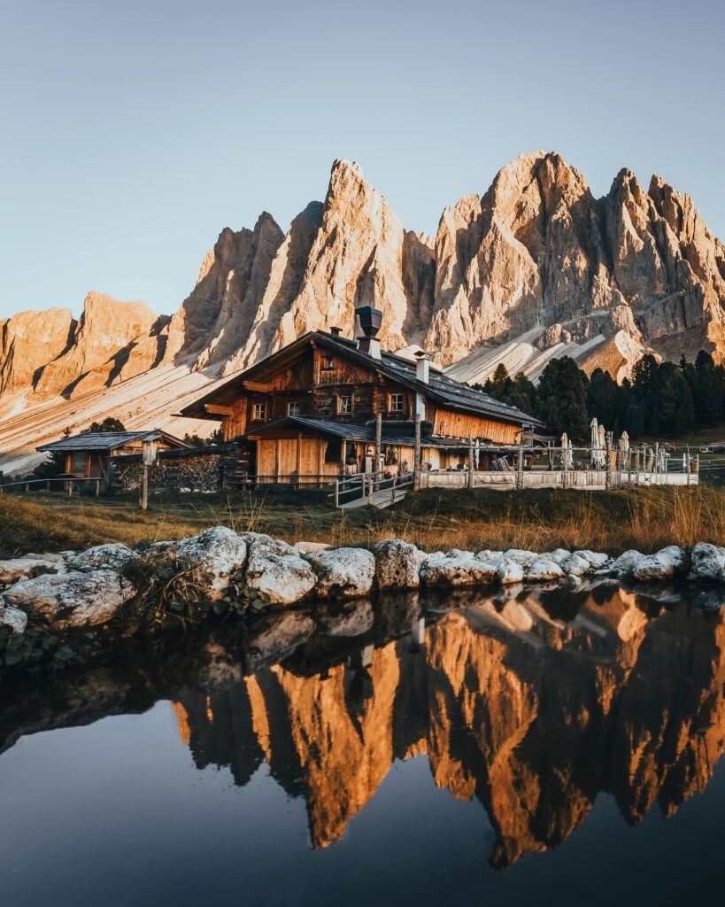 Die Seiser Alm im Sonnenuntergang